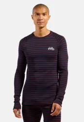 Odlo Active Warm Originals Stripes Base Layer Shirt für Herren - Wandern, Ski & Snow - blau, XXL