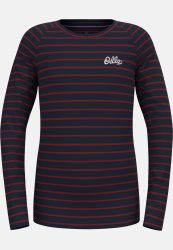 Odlo Active Warm Originals Stripes Base Layer Shirt für Kinder - Wandern, Ski & Snow - blau, 128