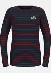Odlo Active Warm Originals Stripes Base Layer Shirt für Kinder - Wandern, Ski & Snow - blau, 104