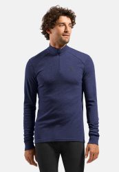 Odlo Active Warm Base Layer Half-Zip für Herren - Wandern, Ski & Snow - lila, L