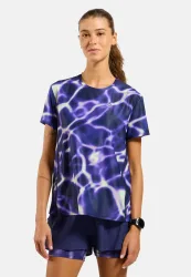 Odlo Zeroweight Chill-Tec Print Lauf-T-Shirt für Damen - Training, Running - lila, M