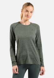 Odlo Essential Seamless Langarm-Laufshirt für Damen - Training, Running - grün, L