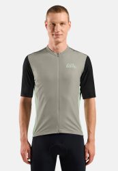 Odlo Essential Heritage Print Rad-Shirt Full-Zip für Herren - Radsport - beige, S