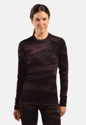 Odlo Merino Ridgelines Base Layer Shirt für Damen - Wandern, Ski & Snow - maron, XL