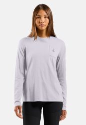 Odlo Merino 200 Pocket Langarm-Shirt für Damen - Wandern, Casual Comfort - lila, L
