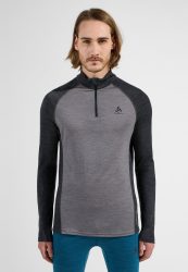 Odlo Natural Performance Wool 150 Base Layer Half-Zip für Herren - Wandern, Ski & Snow - grau, L