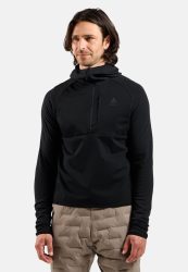 Odlo Zeroweight Pro Seamless Windproof Langlauf-Hoodie Half-Zip für Herren - Skilanglauf, Ski & Snow - schwarz, XXL