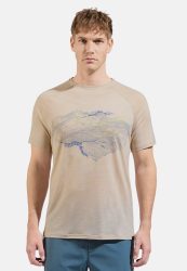 Odlo Ascent 130 Topography T-Shirt für Herren - Wandern - beige, S