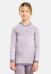 Odlo Performance Warm Base Layer Shirt für Kinder - Skilanglauf, Ski & Snow - lila, 116/128