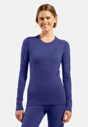 Odlo Merino 200 Base Layer Shirt für Damen - Wandern, Ski & Snow - lila, L