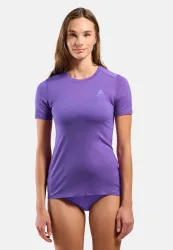 Odlo Merino 160 Base Layer T-Shirt für Damen - Wandern, Ski & Snow - lila, L