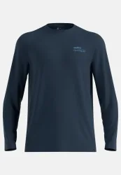Odlo Merino 200 X Frozen Lake Langarm-Laufshirt für Herren - Wandern, Casual Comfort - marineblau, XXL