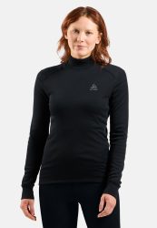 Odlo Active Warm Base Layer Shirt mit Stehkragen für Damen - Wandern, Ski & Snow - schwarz, M