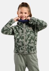 Odlo High Pile Print Hoodie Full-Zip für Kinder - Abenteuer & Komfort, Wandern - grün, 116
