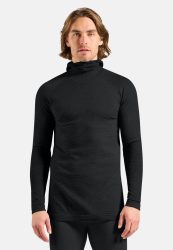 Odlo Seamless Performance Wool Base Layer mit Gesichtsmaske für Herren - Wandern, Skilanglauf - schwarz, M