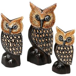 Darimana, Eulen, 25 - 17 - 15 cm, 3er-Set