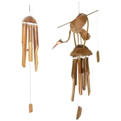 Windspiel Bambus&Vogel, 2er-Set