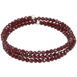 Armreif Granat + Süßwasserzuchtperle