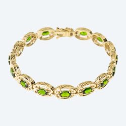 Armband 925 Sterling Silber vergoldet Chromdiopsid