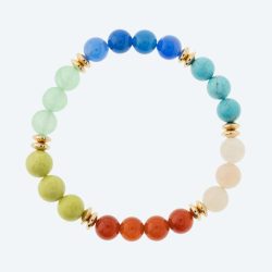Armband multicolor: Karneol, Achat, Jaspis