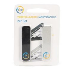 Clever Wounder Handyhalter 2er Set, silber+schwarz