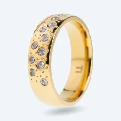 Ring Titan vergoldet mit Zirkonia