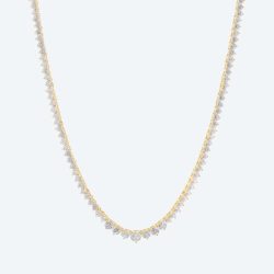 Tennis-Collier 925 St. Silber vergoldet Zirkonia