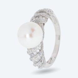 Ring 925 Silber rhodiniert AAAAA SWZP + Zirkonia