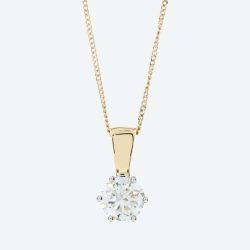LG Solitäranhänger + Kette 585 Gelbgold Brillant