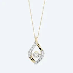 LG Anhänger mit Kette 585 Gelbgold Brillant