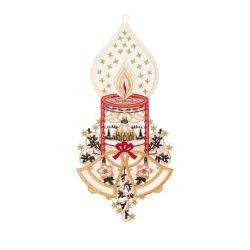 Plauener Spitze Fensterbild Weihnachtskerze