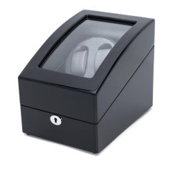 2er Uhrenbeweger + Fach für 3 Uhren, Piano Black