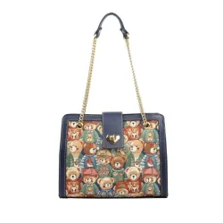 Henney Bear Handtasche blau/multicolor