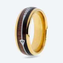 Ring Wolfram-Karbid Holz Inlay