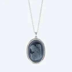 Anhänger Kamee Resin Engel mit Kette 925 rhod.
