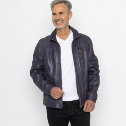 OTTO KERN Herren-Lederjacke 'Stan' pflaume