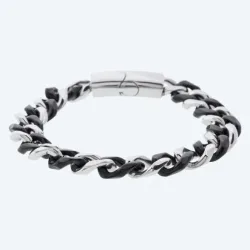 Panzerarmband Edelstahl black
