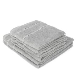 Frottierset Streifen 6tlg. silber