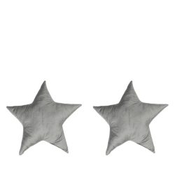 Kissenset Stern 2tlg. 45cm grau