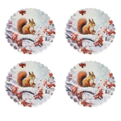 Tischdeckchen Eichhörnchen 4er Set 39cm