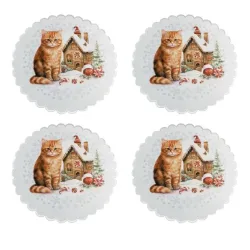Tischdeckchen Katze 4er Set 39cm