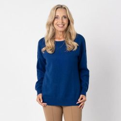 100% KASCHMIR Pullover, Rundhals, marine