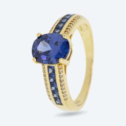 Ring 925 Sterling Silber vergoldet Zirkonia