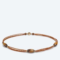 Collier Tigerauge, Granat Magnetverschluß