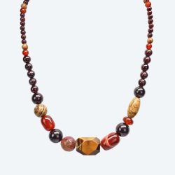 Collier Tigerauge, Achat, Granat Magnetverschluß