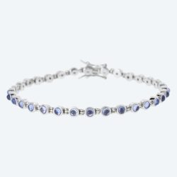 Armband 925 rhodiniert Tansanit Cabochon