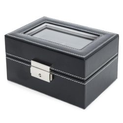 Uhrenbox für 3 Uhren, schwarz-grau