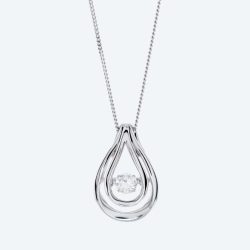 LG Anhänger mit Kette 925 Silber rhod. Brillant