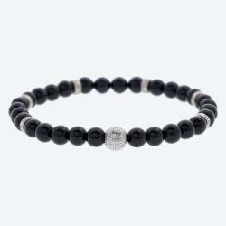 Armband 925 Silber Achat schwarz