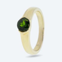 Ring 925 Silber vergoldet Chromdiopsid